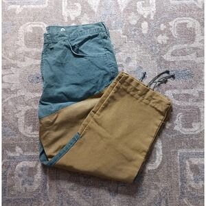 WRANGLER 40X26 Mens RUGGED WEAR OUTDOOR/HUNTING/FARM CANVAS JEANS - GREEN/TAN